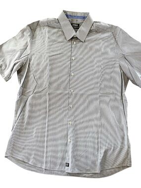 Strellson Men's Blue Short-Sleeve Dress Shirt Size 17